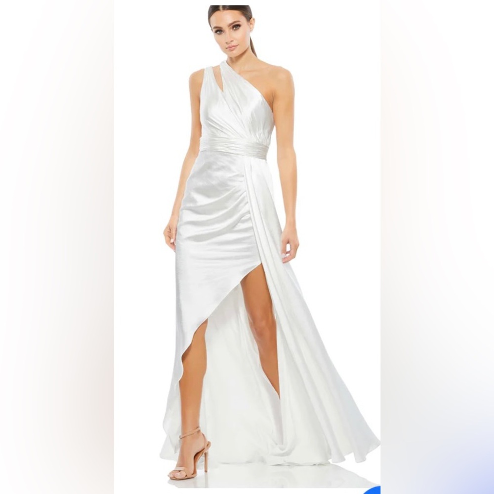 Mac Duggal One Shoulder Cutout Charmeuse Gown